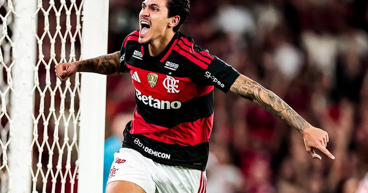 Ilustração do Maracanã lotado, torcida do Flamengo celebra virada; gráfico de audiência crescente simboliza alta na Globo.
