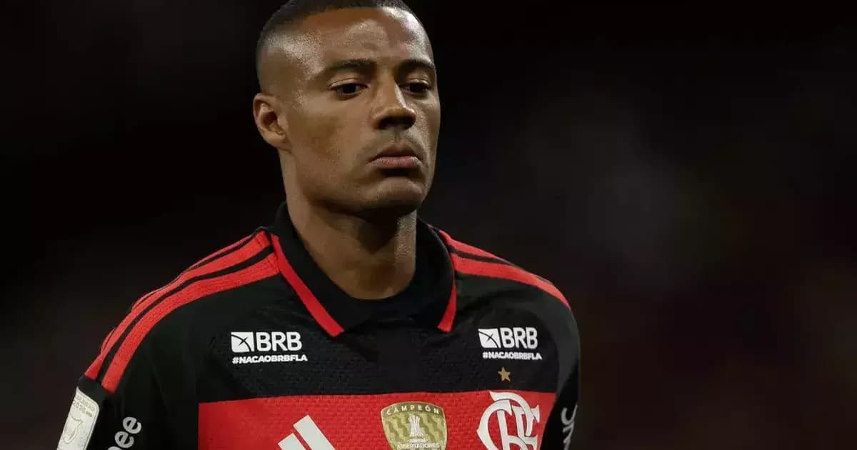 Ilustração editorial: estádio ao entardecer, meio-campista afastado, diretoria negociando transferência e sinais de lesão (Flamengo)
