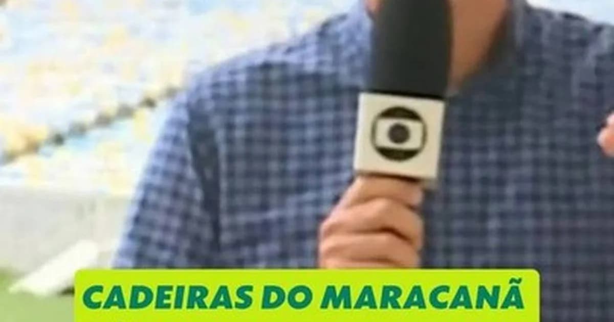 Maracanã após partida: cadeiras quebradas, corrimãos e instalações danificadas, equipe vistoriando os prejuízos