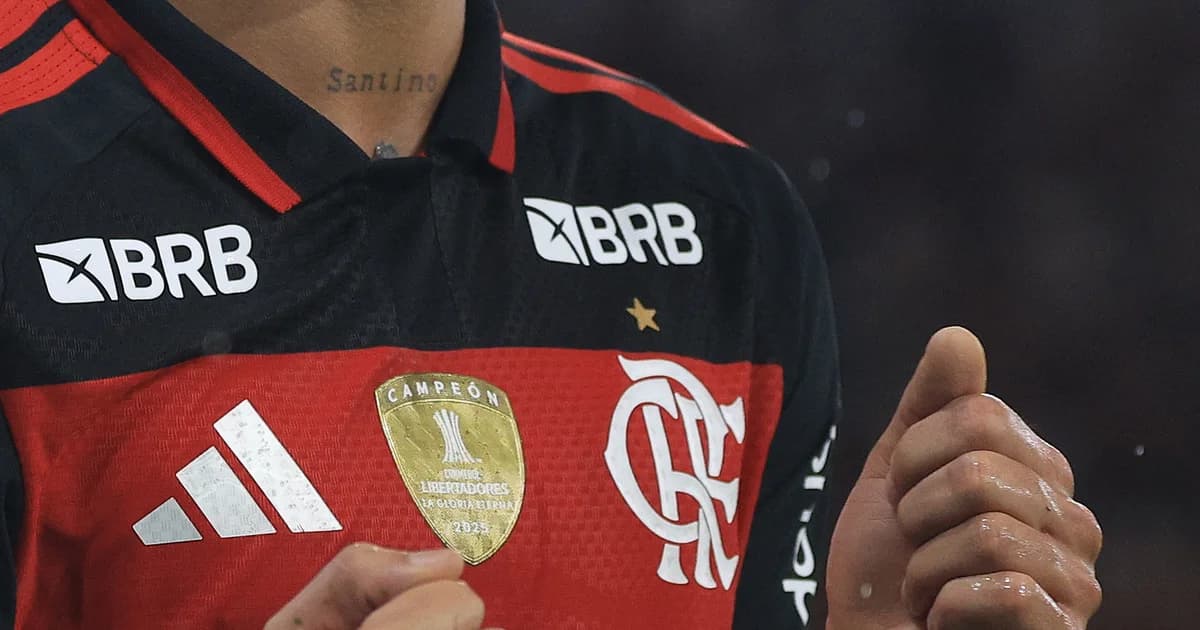 Ilustração editorial sobre a renovação de patrocínio Flamengo-BRB: estádio, contrato gigante e disputa jurídica.
