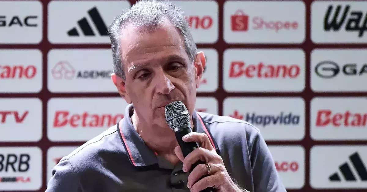 Estádio ao anoitecer, cartazes de apostas pixelados, documento carimbado 'PROIBIÇÃO' e martelo, referência à liminar do Flamengo