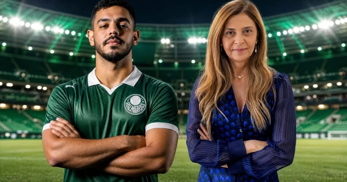 Ilustração editorial: estádio lotado à noite, comentarista anônimo gesticulando, árbitro apontando, torcedores vermelho e preto e ícones de bloqueio