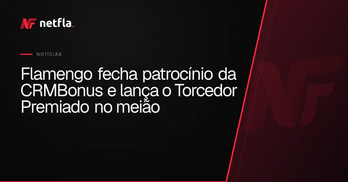 Close-up de meião com ‘Torcedor Premiado’, estádio lotado em vermelho e preto, confete e atmosfera de estreia.