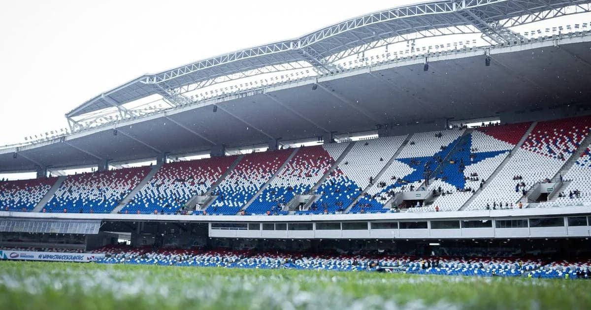 Ilustração do Mangueirão lotado: torcida do Remo em azul e faixas rubro-negras do Flamengo, jogada decisiva pela liderança do Campeonato Brasileiro.