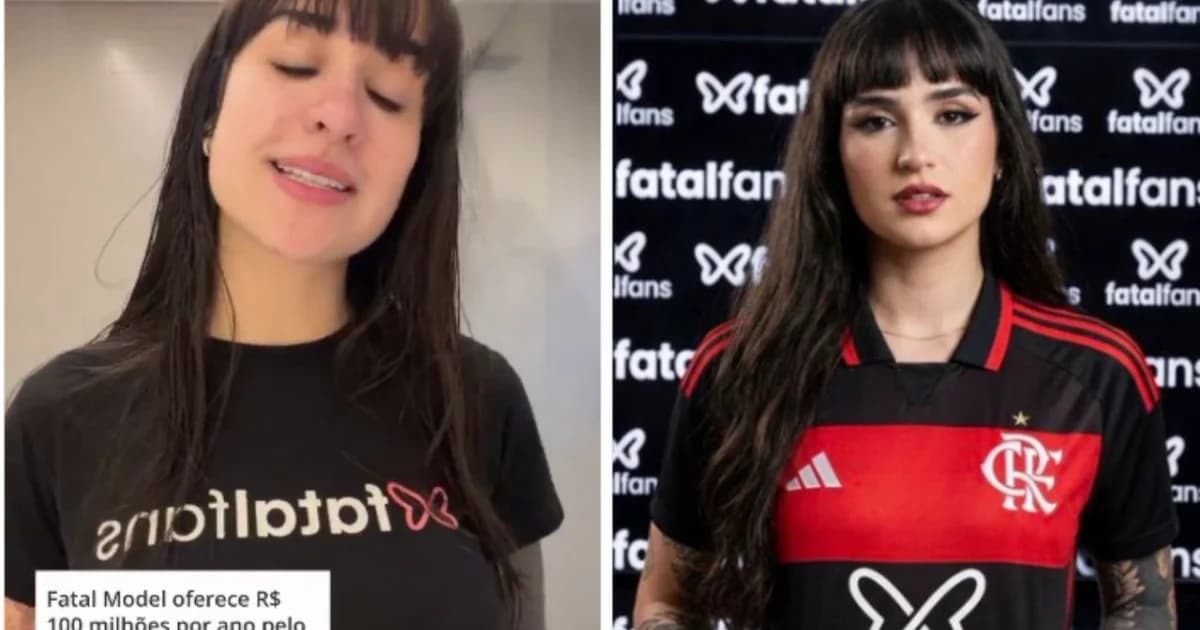 Estádio editorial com camisa vermelha e preta sem logo, contrato marcado 'recusado', cédulas R$100 milhões, imprensa e martelo jurídico.
