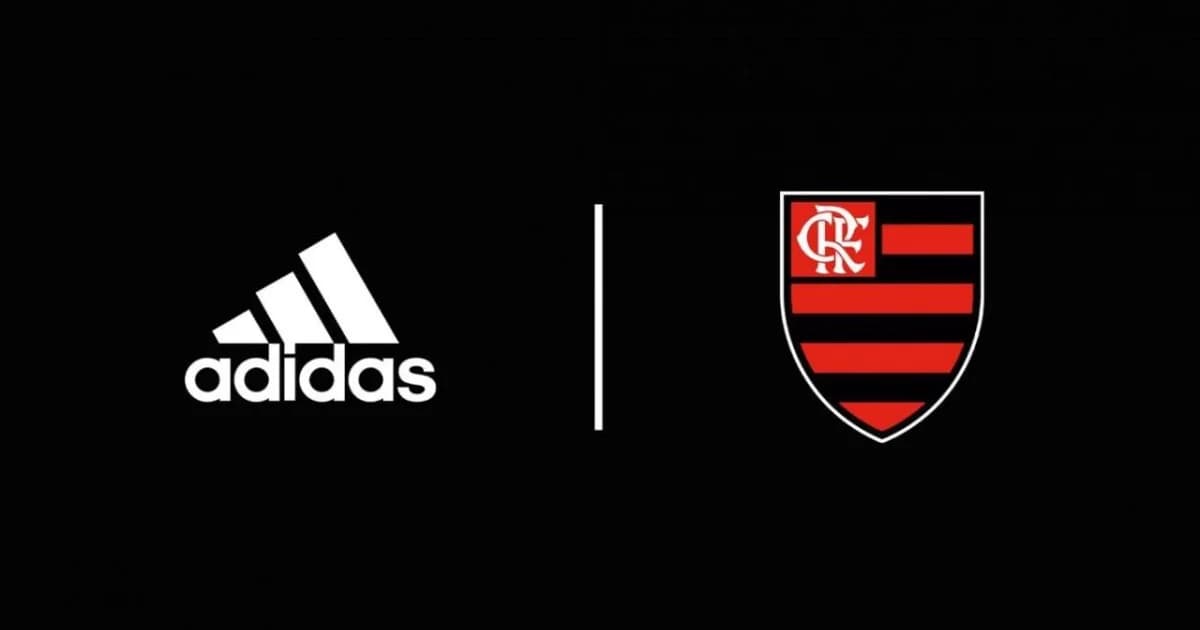 Ilustração editorial: torcida do Flamengo no Maracanã, contrato gigante de R$100 milhões e aperto de mãos.