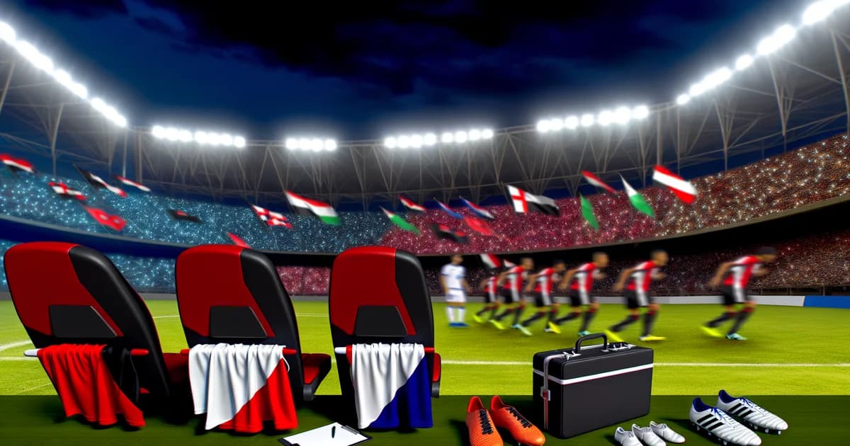 Ilustração do Maracanã à noite, banco do Madureira com três camisas vazias, torcida ao fundo e clima de semifinal.