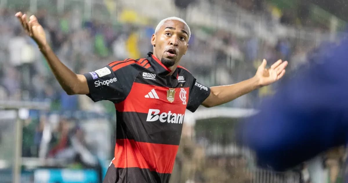 Venda de Lorran pelo Flamengo: ilustração editorial de estádio, contrato e elementos financeiros em destaque