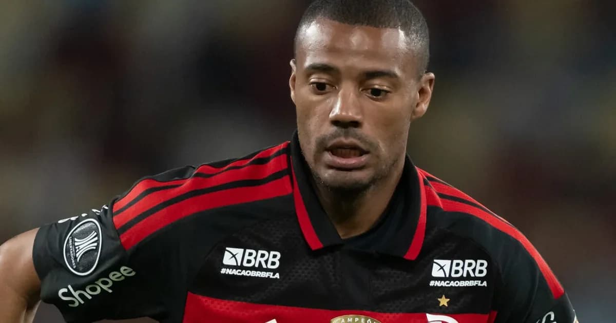 Volante em negociação de empréstimo no estádio, cena editorial com tons rubro-negros e preto-amarelo e contrato sobreposto