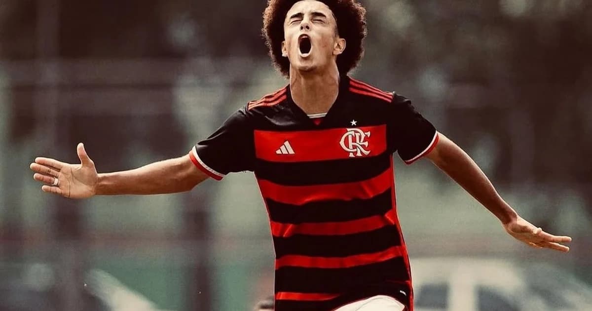 Ilustração editorial: jovem meia do sub-20 treina no estádio enquanto proposta de transferência é recusada pelo Flamengo.