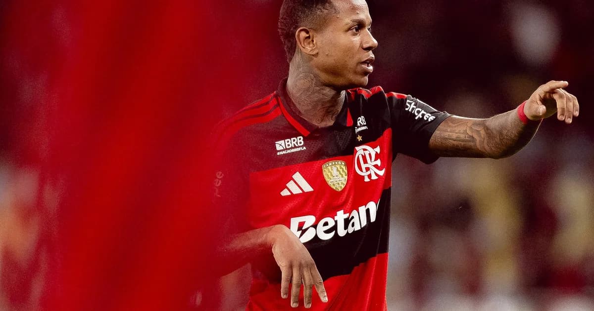Ilustração editorial: jogador jovem afastado no estádio, treinador observa de longe; clima tenso após corte do elenco do Flamengo.