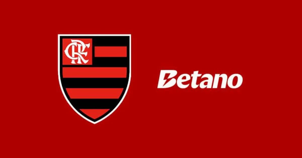 Ilustração editorial: estádio do Flamengo com faixas trocando ícones de apostas por símbolos de novos patrocínios; torcida em vermelho e preto.