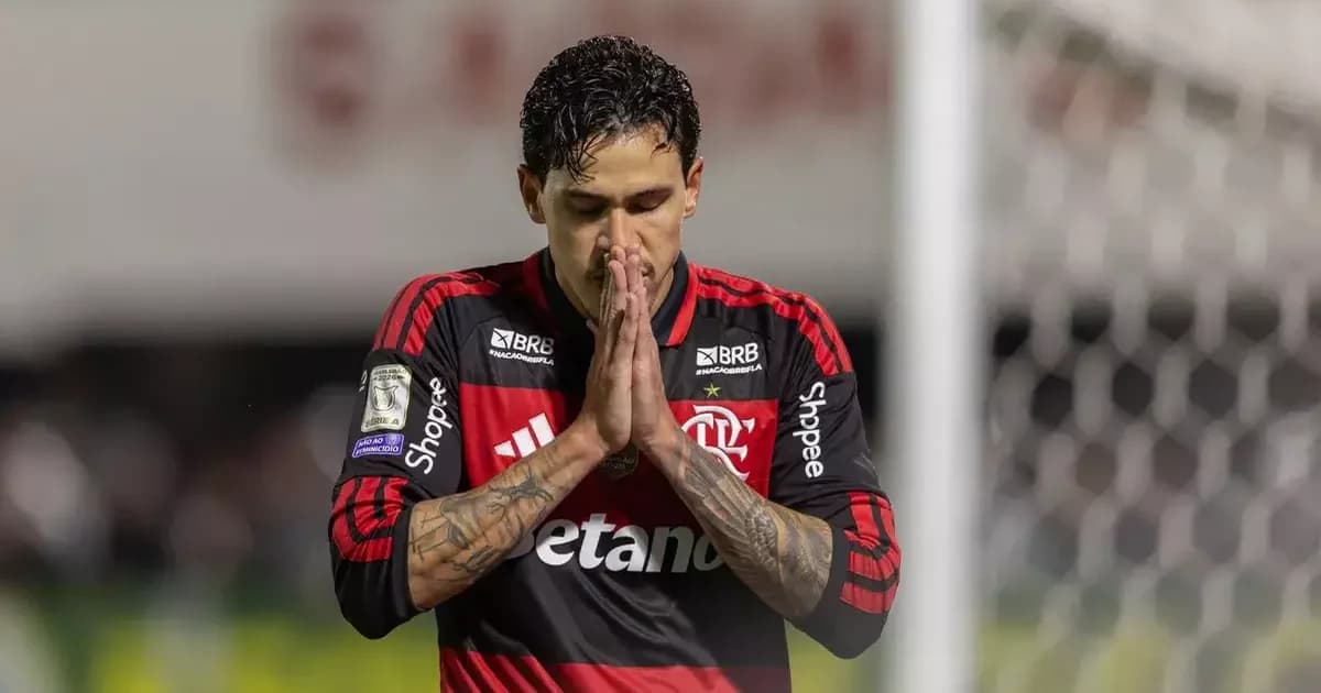 Ilustração editorial: time de vermelho e preto celebra goleada por 5 a 1 em estádio lotado, segundo tempo dominante