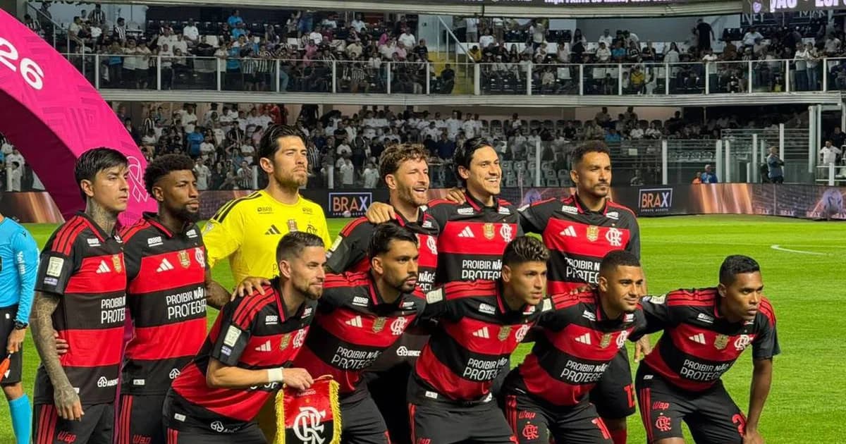 Ilustração editorial: jogadores com camisa vermelho-e-preto exibindo 'Proibir não é proteger', estádio lotado e faixas de protesto