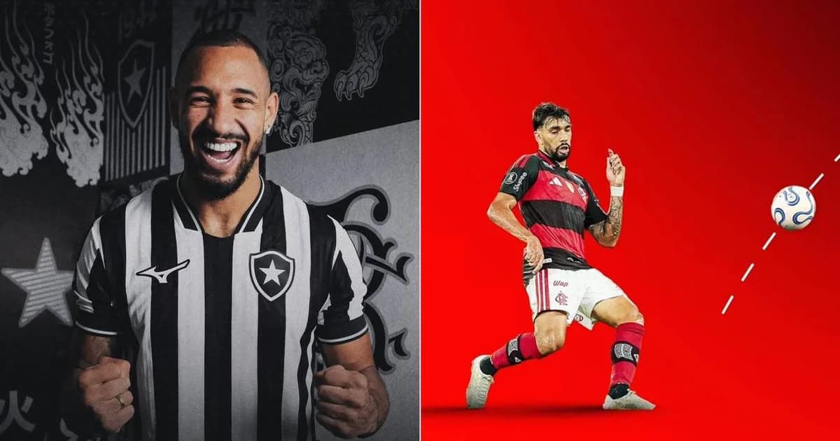 Ilustração: camisa de futebol sem patrocínio de apostas em destaque, estádio ao fundo; cores vermelho e preto, referência à mudança na Série A/Flamengo