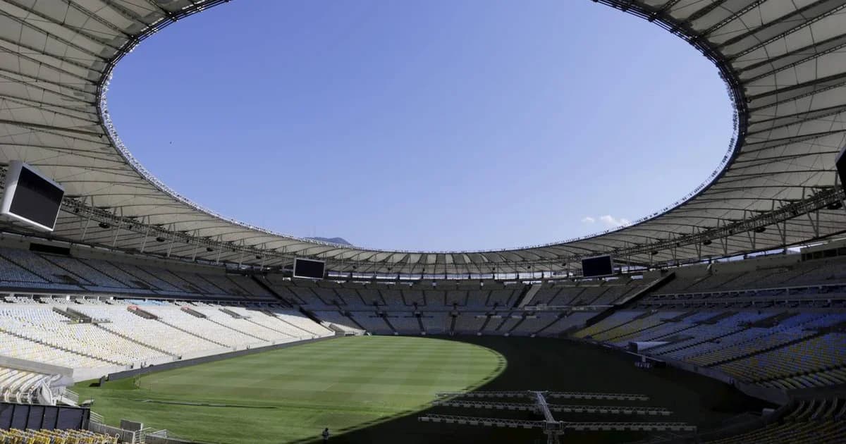 Ilustração do Maracanã ao entardecer, torcida vibrante e jogadores em ação na semifinal; atmosfera tensa antes de Vasco x Boca.