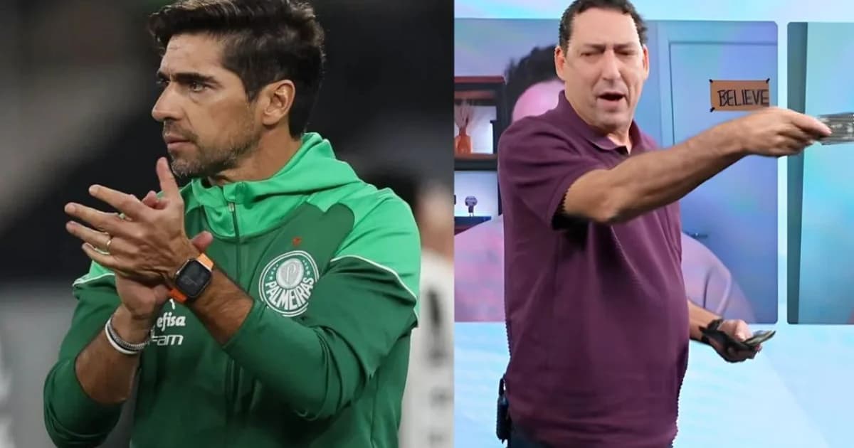 Técnico silhuetado chutando equipamento de áudio na beira do campo, público ao fundo e símbolo da justiça esportiva (STJD), disciplina no futebol brasileiro.