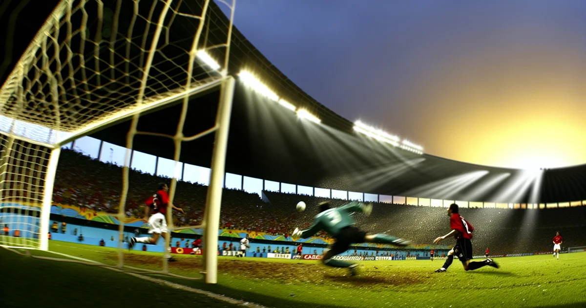 Ilustração editorial da semifinal Flamengo x Madureira no Campeonato Mineiro: jogadores sem rostos, estádio lotado e torcida tensa