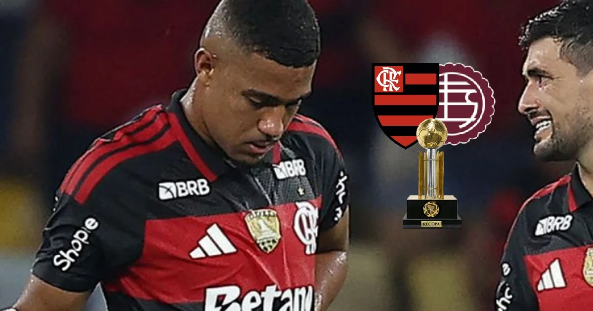 Ilustração editorial do Maracanã à noite: técnico faz sete mudanças, tática no quadro, jogadores aquecendo, torcida do Flamengo na Recopa.