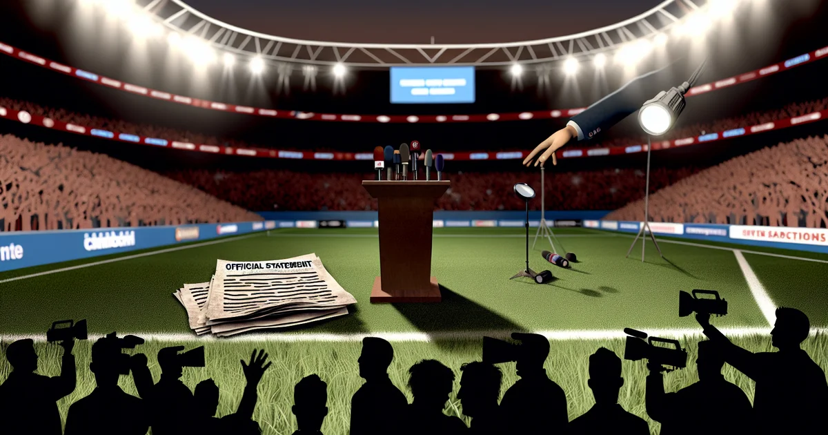 Ilustração editorial: coletiva do Flamengo no estádio, nota oficial sobre racismo, imprensa e clima de tensão