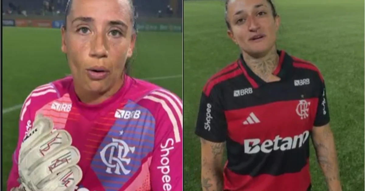 Jogo feminino na Arena Barueri: Flamengo empata 1 a 1, jogadoras em vermelho e preto comemoram; Campeonato Brasileiro Feminino, disputa pelo G-3.