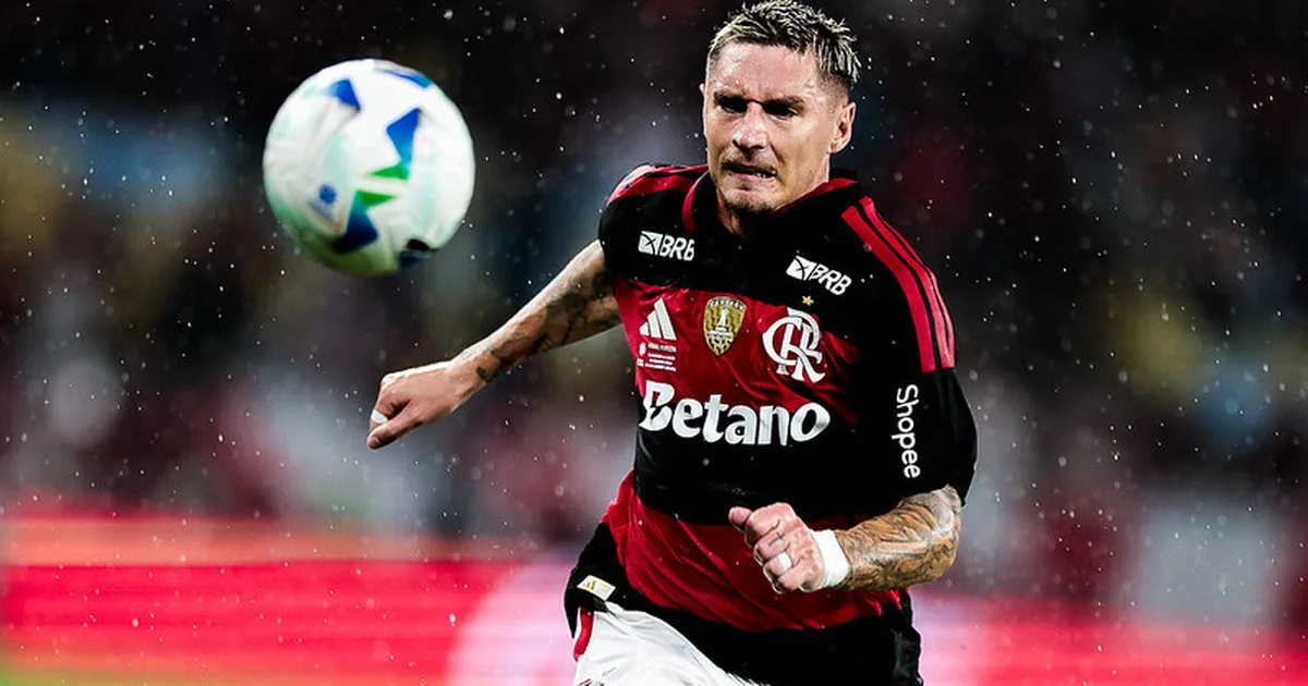 Ilustração editorial do Maracanã à noite: jogadores em vermelho e preto em caos defensivo após derrota por 3x2, torcida tensa