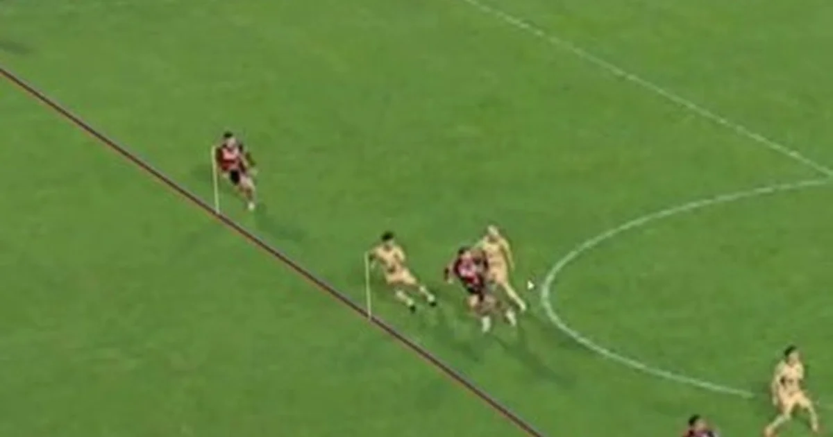 Ilustração editorial de partida da Libertadores: time rubro-negro comemora, adversários protestam contra arbitragem no estádio, clima de polêmica.