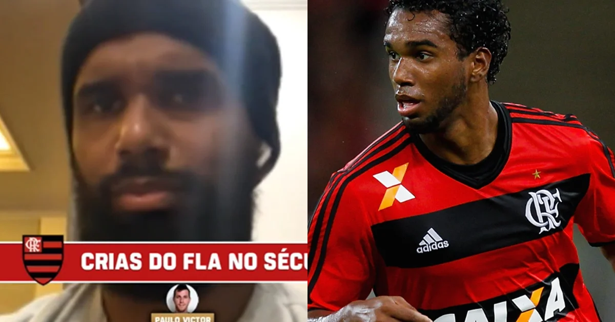 Ilustração editorial: seleção inusitada das criações da Gávea (Flamengo) no estádio ao entardecer, silhuetas táticas e cores rubro-negras.