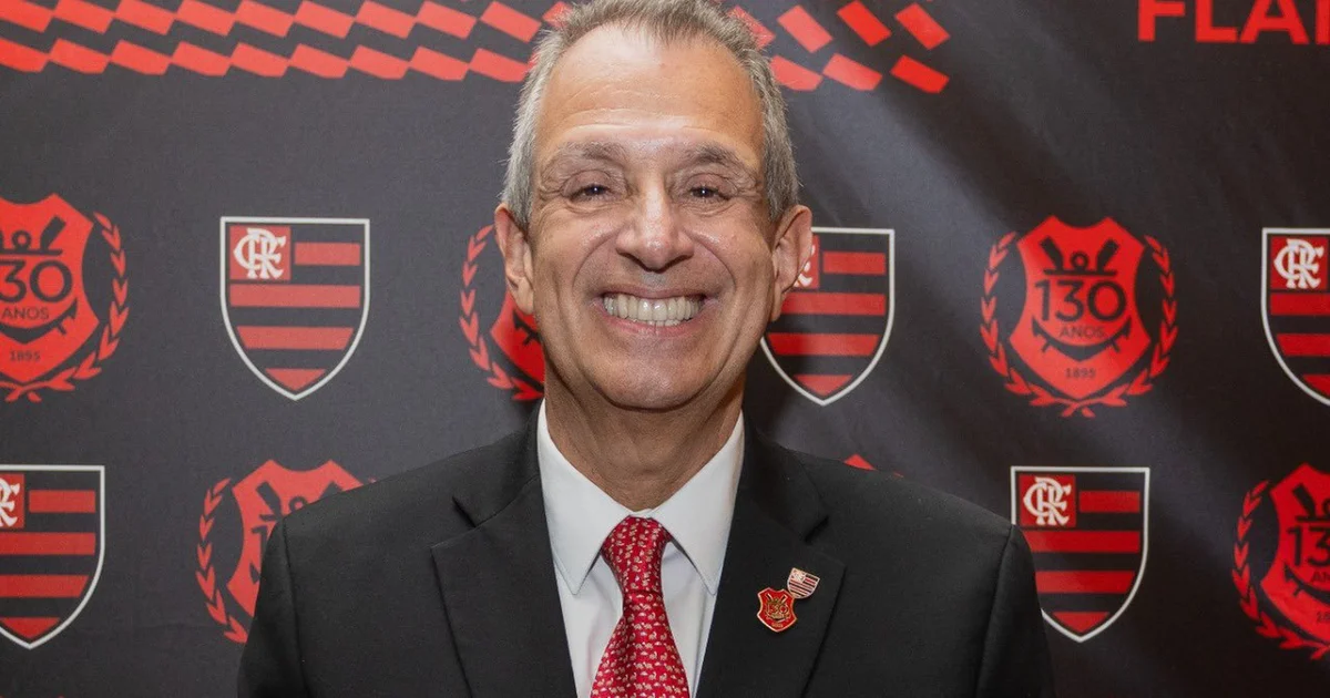 Ilustração editorial de reunião tensa na CBF entre presidentes de clubes, silhuetas em debate com estádio ao fundo, clima de tensão, Flamengo em pauta