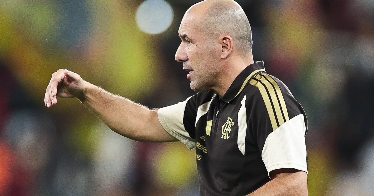 Ilustração editorial do Estádio Nilton Santos: vitória do Flamengo 3-0, destaque para a solidez defensiva e linha de defesa.