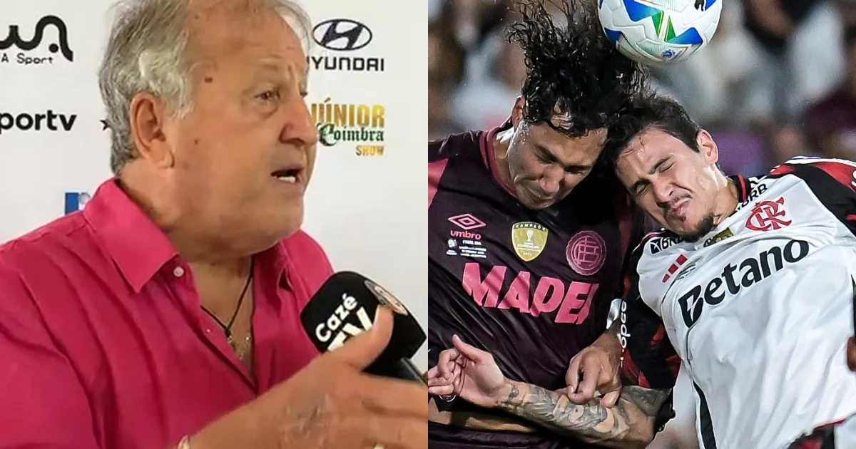 Ilustração editorial: treino noturno em estádio, jogador sem rosto mostra cansaço; cores vermelho e preto, foco em condicionamento físico e Recopa.