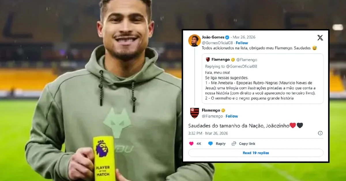 Meio-campista no campo ao entardecer, olhando para arquibancada em tons rubro-negros, transmitindo saudade e conexão com fãs